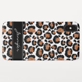 Monogram White and Gold Foil Cheetah Pattern Case-Mate iPhone Hülle (Rückseite (Horizontal))