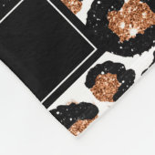 Monogram White and Gold Foil Cheetah Pattern Fleecedecke (Ecke)