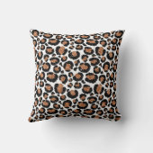 Monogram White and Gold Foil Cheetah Pattern Kissen (Rückseite)