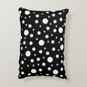 Monogram White auf Black Polka Dot Pattern Dekokissen (Rückseite(Vertikal))