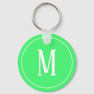 Monogram White auf Light Green Schlüsselanhänger