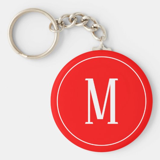 Monogram White auf Red Schlüsselanhänger (Vorne)