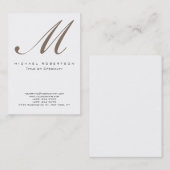 Monogram White Beige Einzigartige Chubby Business Visitenkarte (Vorne/Hinten)