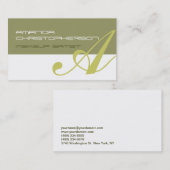 Monogram White Beige Makeup Artist Business Card Visitenkarte (Vorne/Hinten)