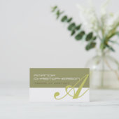 Monogram White Beige Makeup Artist Business Card Visitenkarte (Stehend Vorderseite)