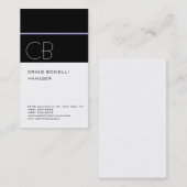 Monogram White Black Attractive Business Card Visitenkarte (Vorne/Hinten)