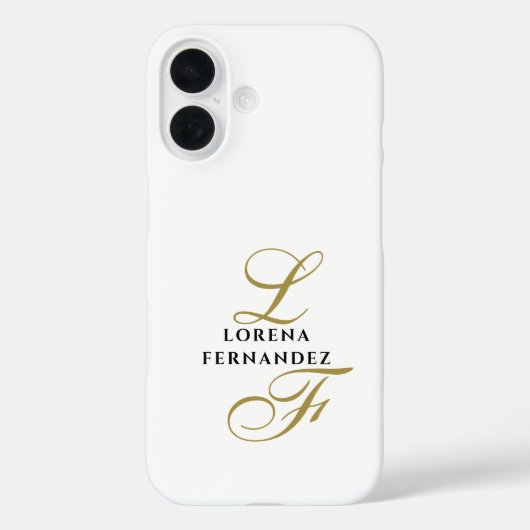Monogram White Black Elegant Minimalistisch Chic Case-Mate iPhone Hülle (Rückseite)