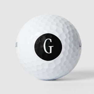Monogram White Black Golf Balls Golfball