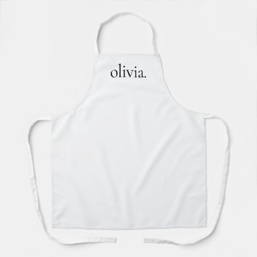 Monogram White Black Modern Simple Eleganname Schürze (Vorderseite)