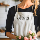 Monogram White Black Modern Simple Eleganname Schürze