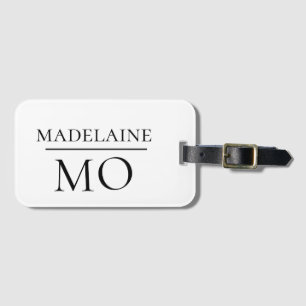 Monogram White Black Personal Travel Gepäckanhänger