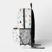 Monogram White Blue Green Orange Drop Pattern Bedruckter Rucksack (Rechts)