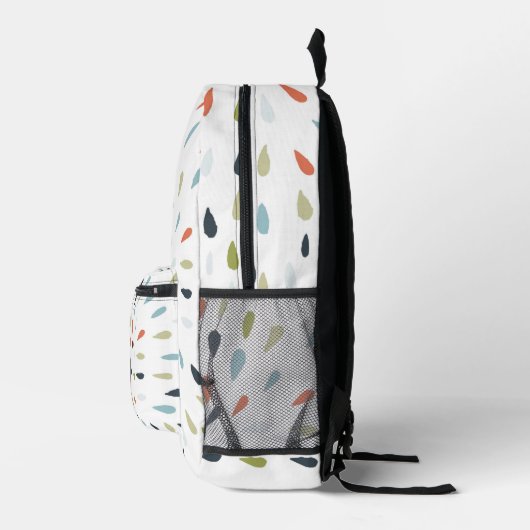 Monogram White Blue Green Orange Drop Pattern Bedruckter Rucksack (Rechts)