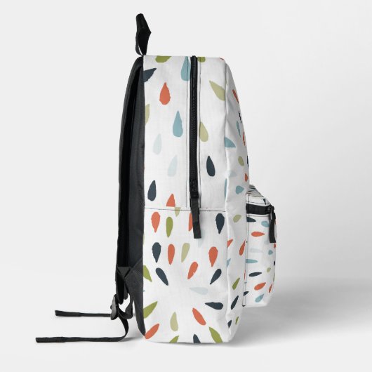 Monogram White Blue Green Orange Drop Pattern Bedruckter Rucksack (Links)