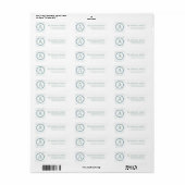 Monogram White BlueGreen Polka Dot Address Label (Vorne)