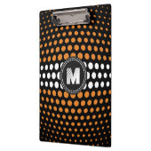 Monogram White & Bronze Polka Dots Muster Klemmbrett (Links)