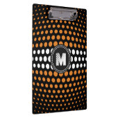 Monogram White & Bronze Polka Dots Muster Klemmbrett (Rechts)