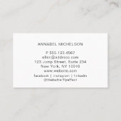 Monogram White Business Card Visitenkarte (Rückseite)