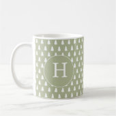Monogram White Christmas Tree Muster Green Gift Kaffeetasse (Links)