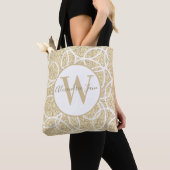 Monogram White Circle Gold Glitzer Moderner Abstra Tasche (Von Nahem)