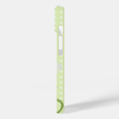 Monogram White Daisy und Lady Bug Polka Dot Green Case-Mate iPhone Hülle (Rückseite / Links)