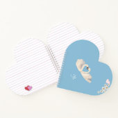 Monogram White Flowers and Swans on Light Blue Notizblock (Innenseite)