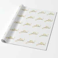 Monogram White Gold Color Schlicht Modern Minimali