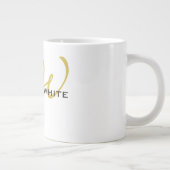 Monogram White Gold Color Schlicht Modern Minimali Jumbo-Tasse (Rechts)