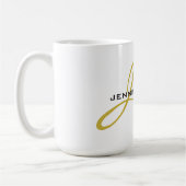 Monogram White Gold Color Schlicht Modern Minimali Kaffeetasse (Links)
