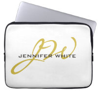 Monogram White Gold Color Schlicht Modern Minimali