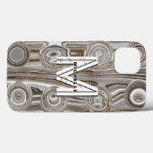 Monogram White & Gold Glitzer Funky Retro Groovy Case-Mate iPhone Hülle (Rückseite (Horizontal))