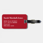 Monogram White Golf Balls, Dunkelrot Gepäckanhänger (Rückseite horizontal)