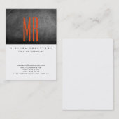 Monogram White Gray Chalkboard Große Visitenkarte (Vorne/Hinten)