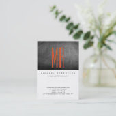 Monogram White Gray Chalkboard Große Visitenkarte (Stehend Vorderseite)