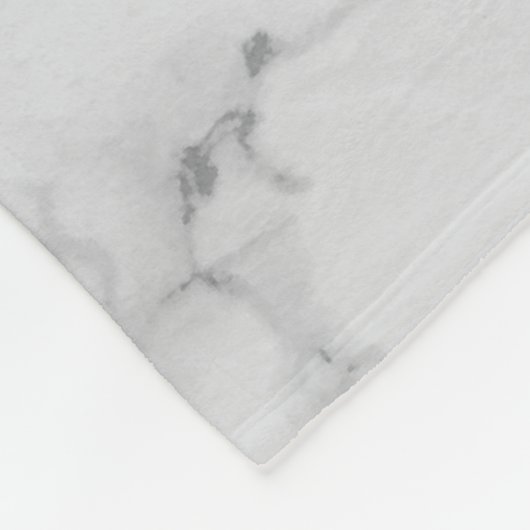 Monogram White Gray Marble Fleecedecke (Ecke)