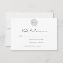 Monogram White Gray Modernes Minimalistisch Weddin