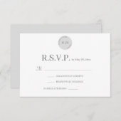 Monogram White Gray Modernes Minimalistisch Weddin Einladung (Vorne/Hinten)
