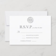 Monogram White Gray Modernes Minimalistisch Weddin