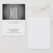 Monogram White Gray Strip Große Visitenkarte (Vorne/Hinten)