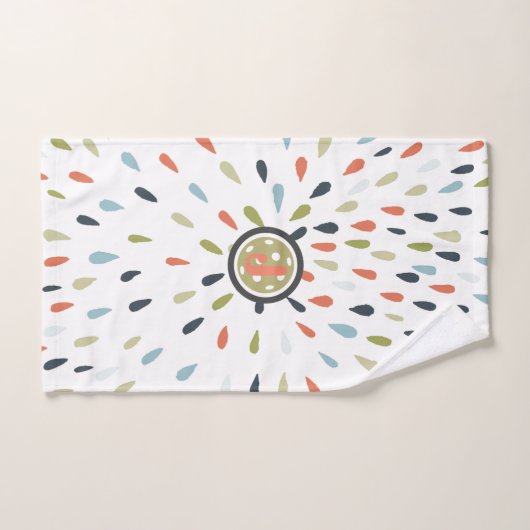Monogram White Green Blue Orange Pickball Handtuch (Handtuch)