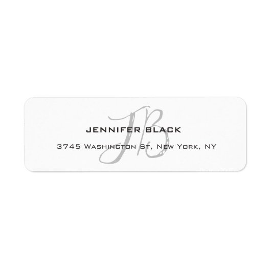 Monogram White Grey Color Schlicht Modernes Minima (Vorne)