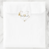 Monogram White Marble Gold Glitzer Name Heart Herz-Aufkleber (Tasche)