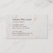 Monogram White Marble Simple Modern Black Initial Visitenkarte (Rückseite)