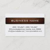 Monogram White Modern Leather Look Visitenkarte (Rückseite)
