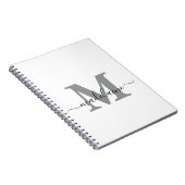 Monogram White Notebook Custom Initial & Name Notizblock (Rechte Seite)