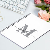 Monogram White Notebook Custom Initial & Name Notizblock