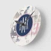 Monogram | White Out Crop Runde Wanduhr (Winkel)