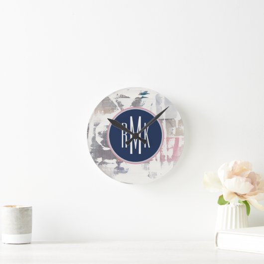 Monogram | White Out Crop Runde Wanduhr (Zuhause)