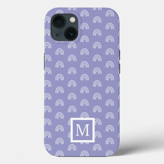 Monogram White Rainbow Case-Mate iPhone Hülle (Rückseite)