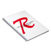 Monogram White & Red Makeup Artist Notizblock (Rechte Seite)